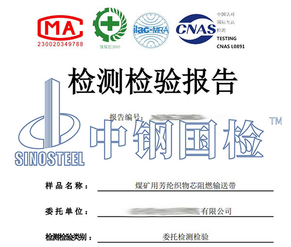 阻燃输送带检测报告