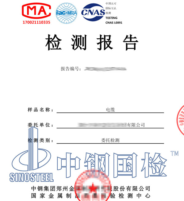 电缆检测报告图片