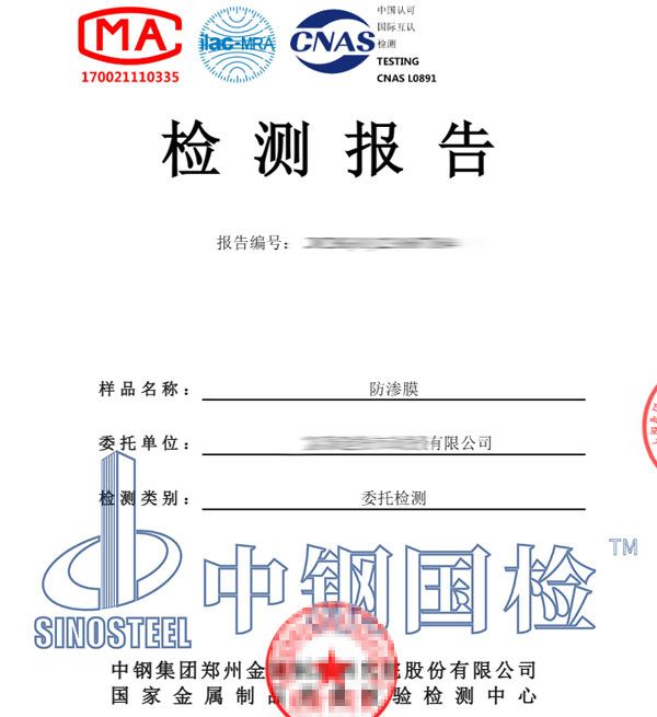 防渗材料完整性检测报告